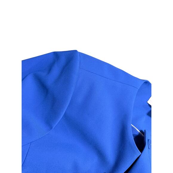 Calvin Klein Suit Blazer Blue Women's Size 18W Hidden Buttons Shoulder Pads - Picture 7 of 8